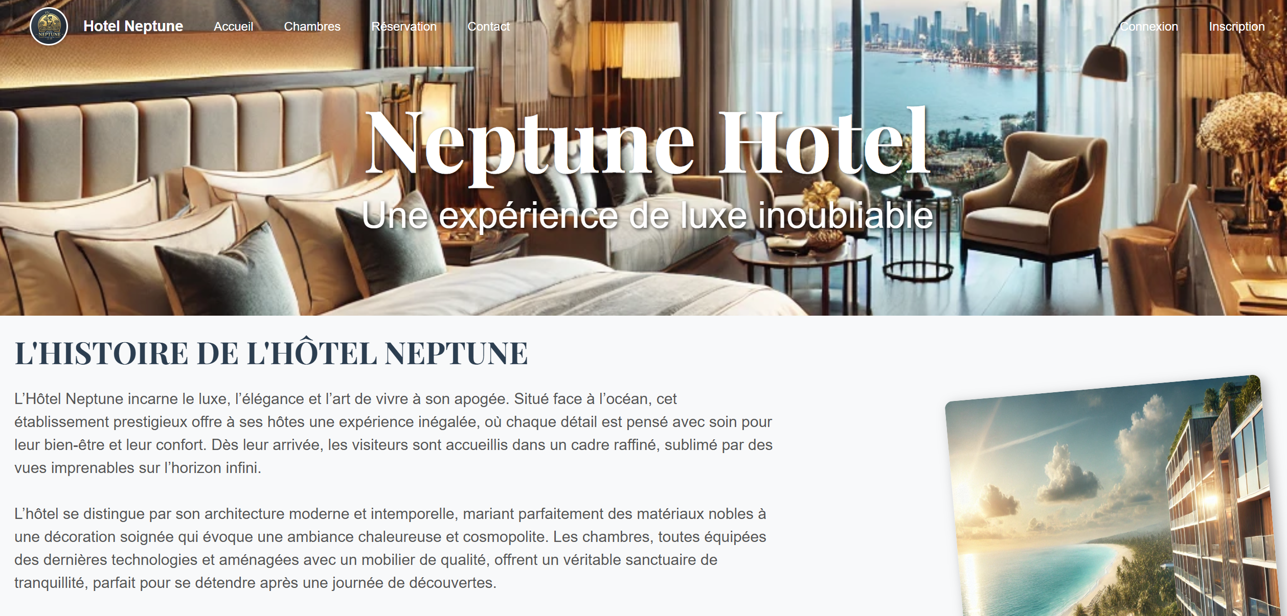 Hotel Neptune — Site hôtelier
