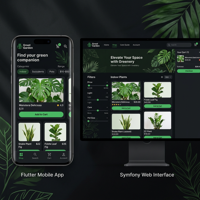 Groot Garden — App Flutter & site Symfony