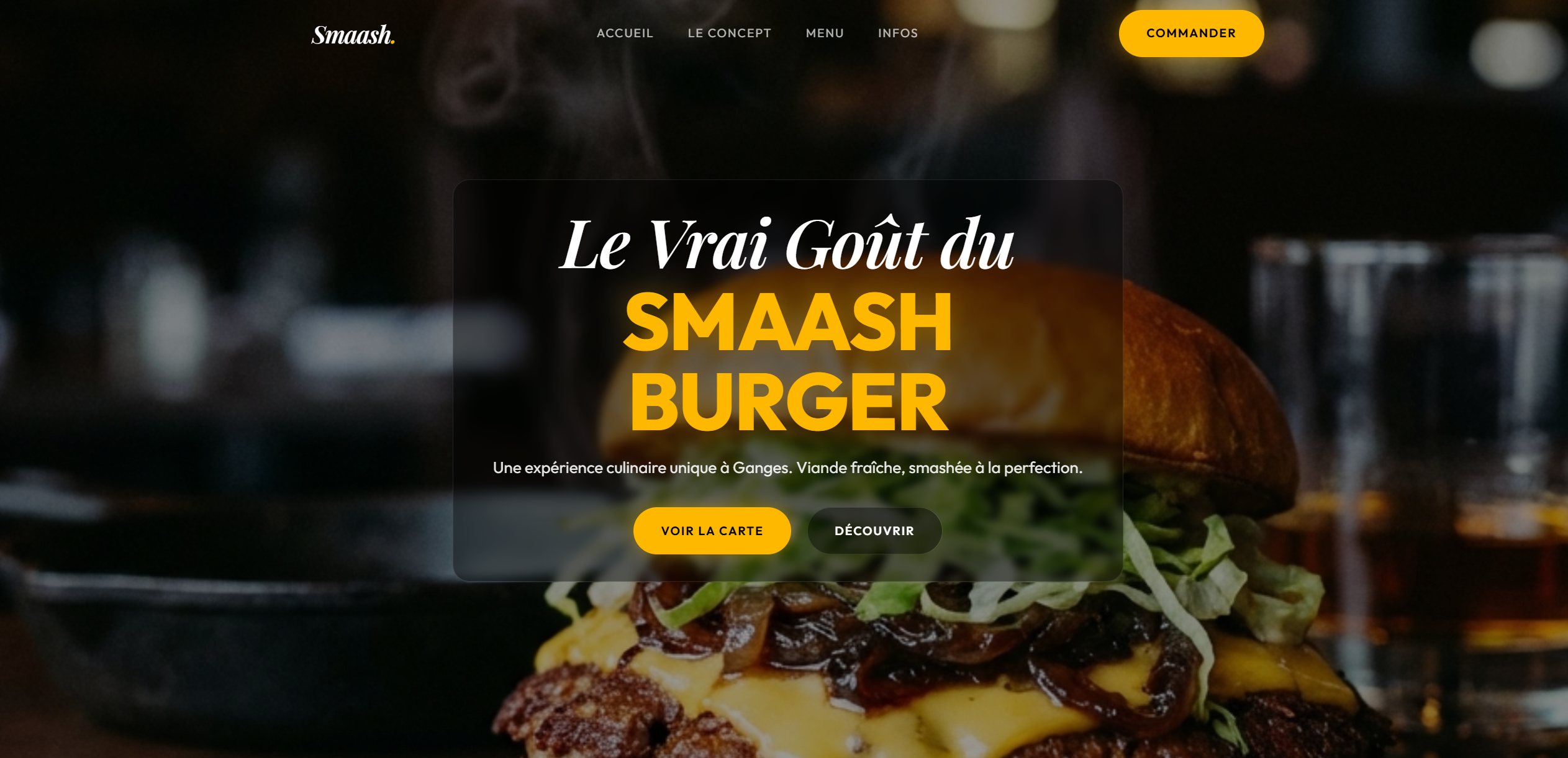 Smaash Burger — Site vitrine restaurant